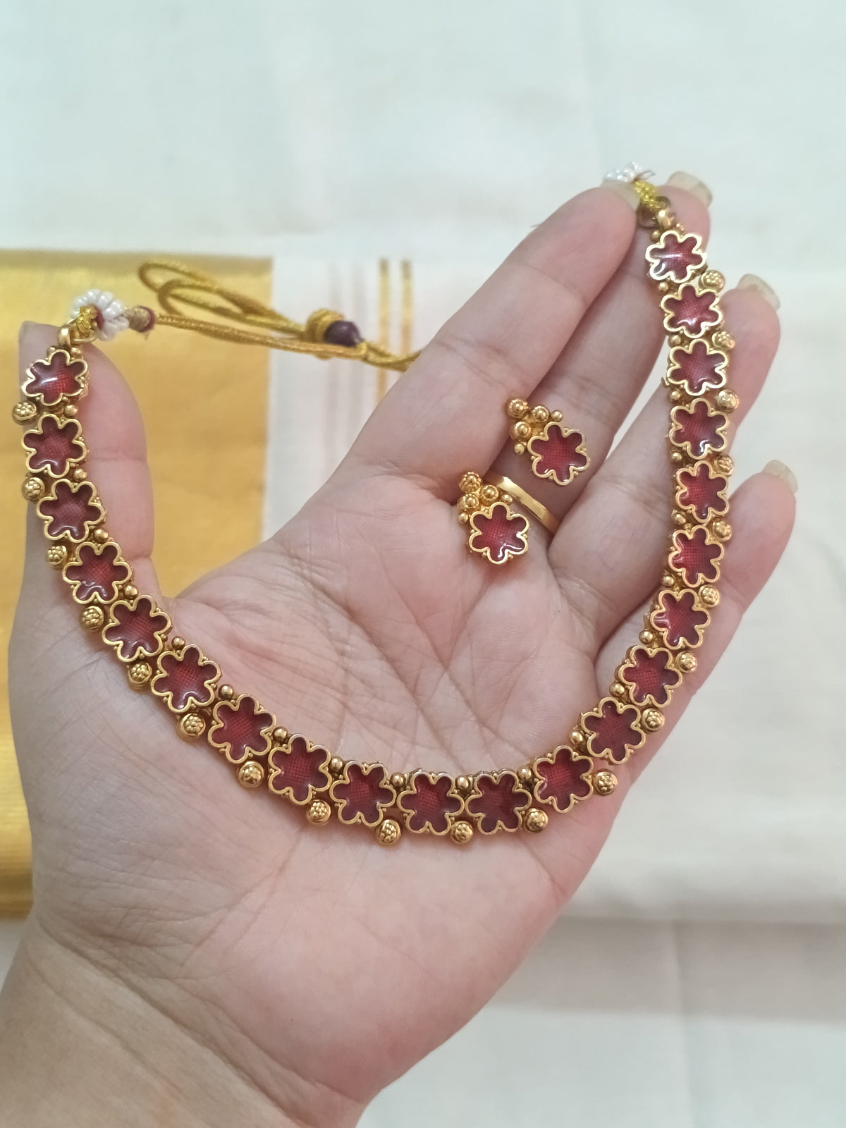 Floral Palakka Necklace Set V2