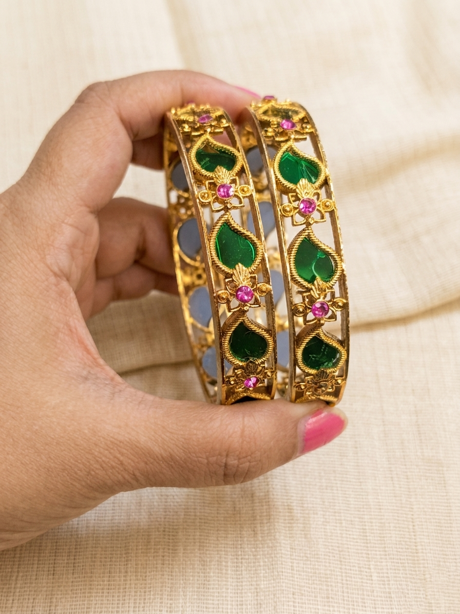 Traditional Palakka Mango Broad Bangles of 2