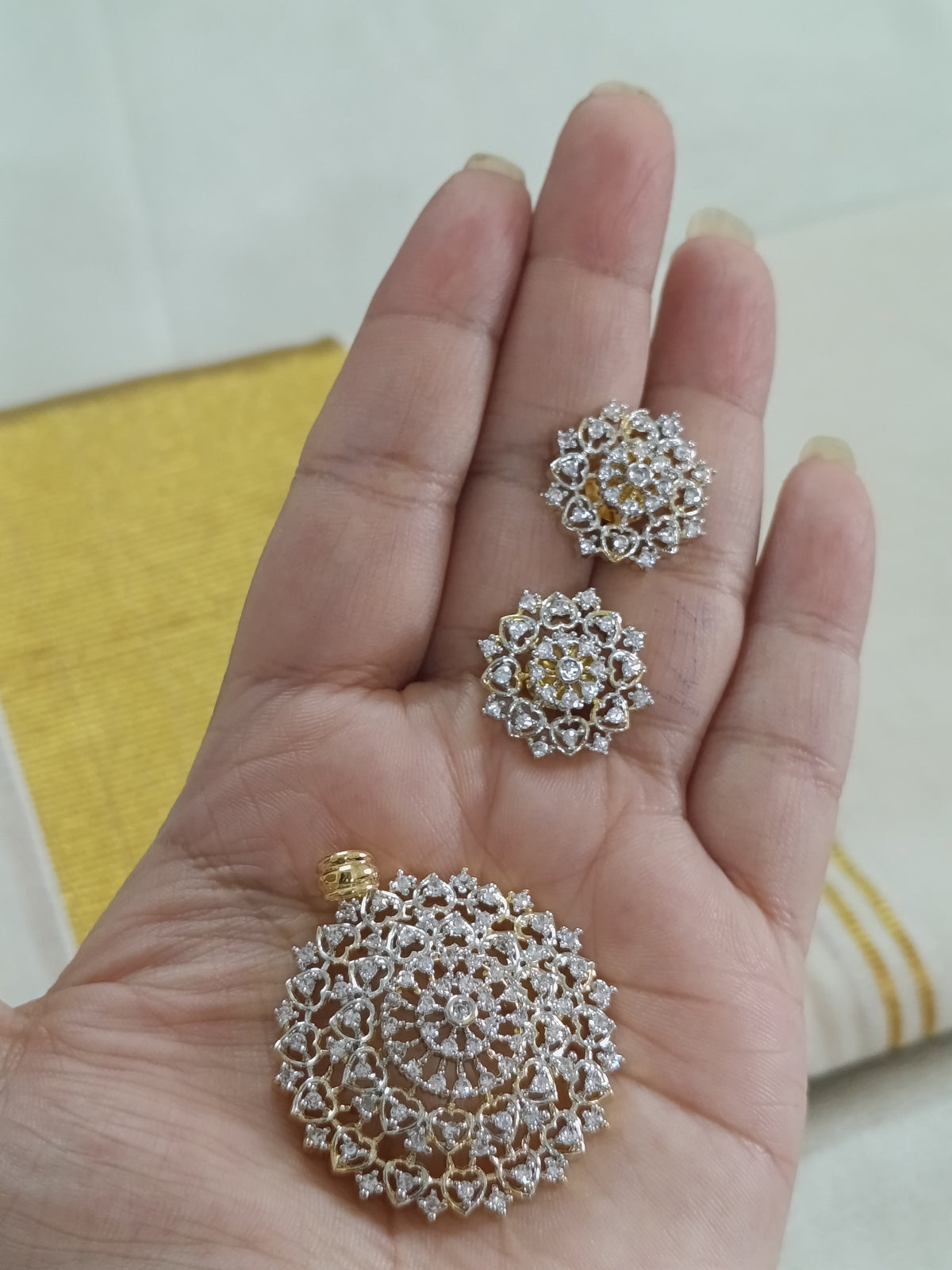 Diamond Replica Pendant Set