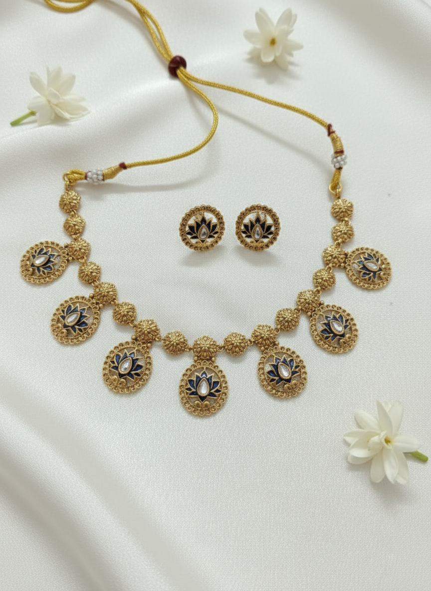 Padma Meenakari Necklace Set