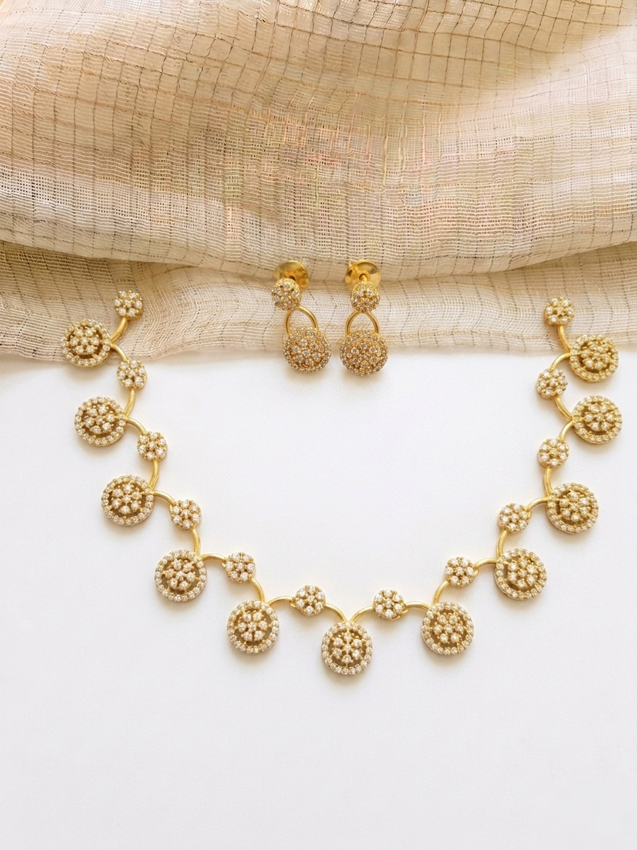 Star line AD Stone Necklace Set