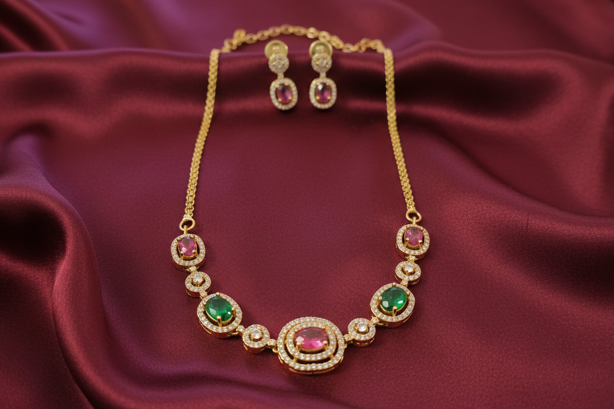 AD Stone Necklace Set V41