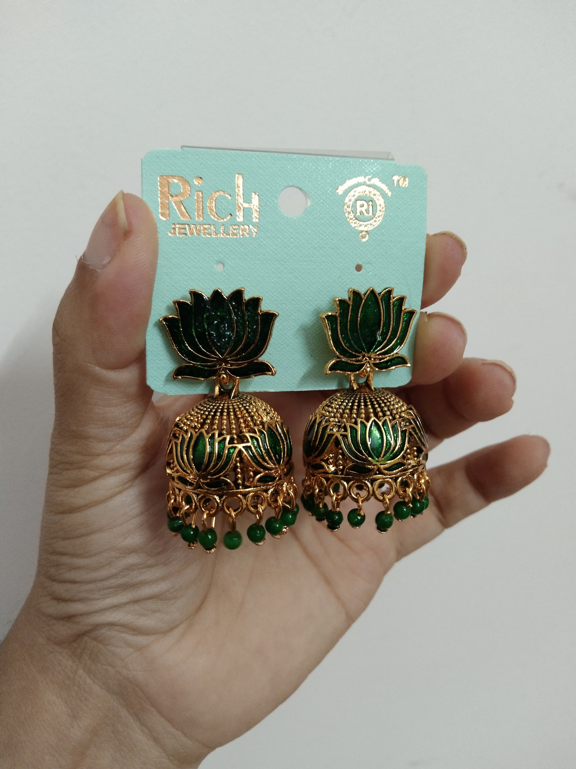 Low Budget Lotus Jhumka Earring