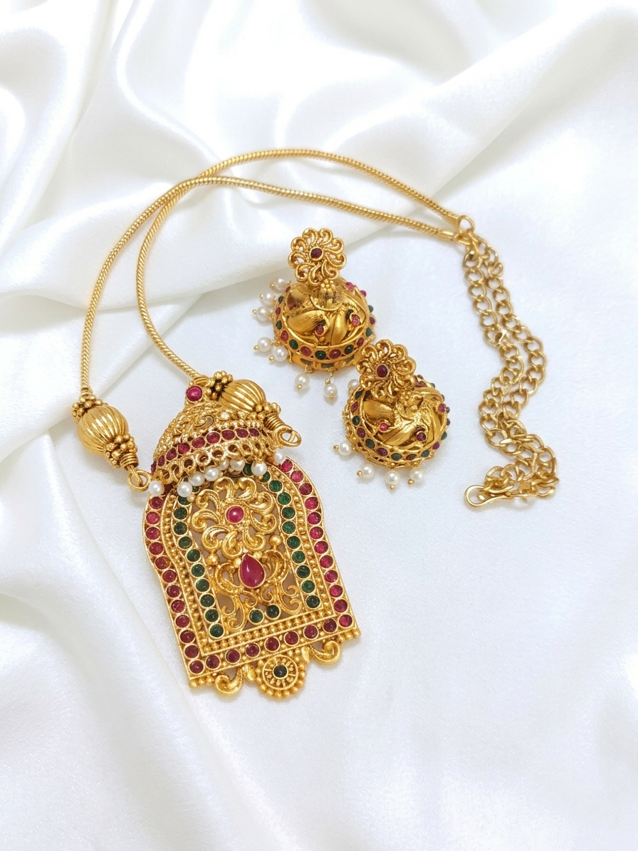 Low Budget Non Idol Pendant Necklace Set V10