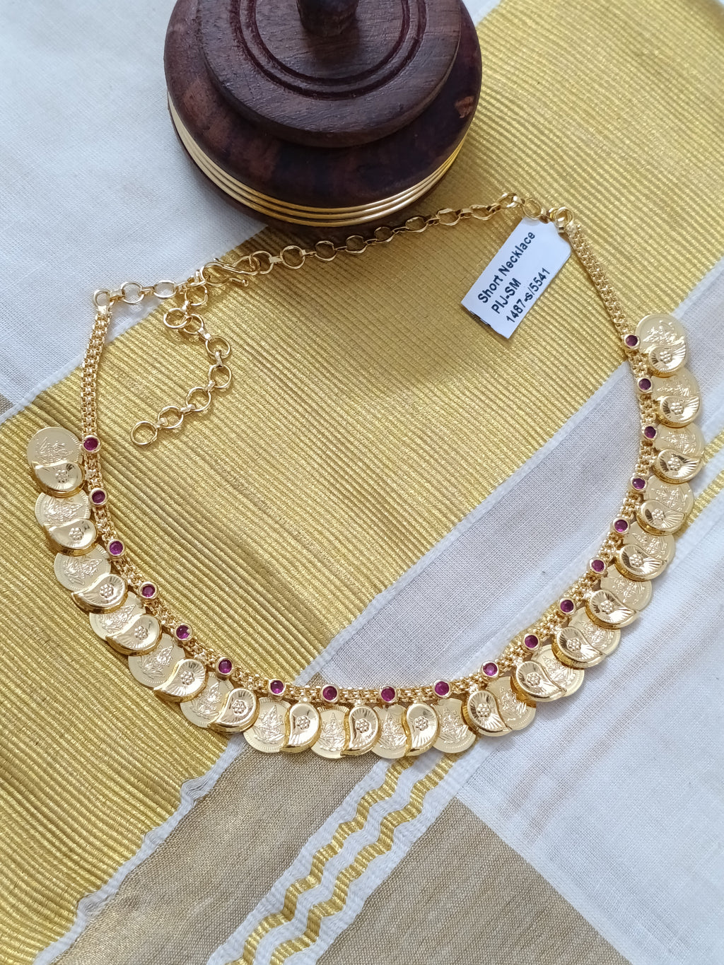 Micro Polish Reversible Coin Mango Necklace