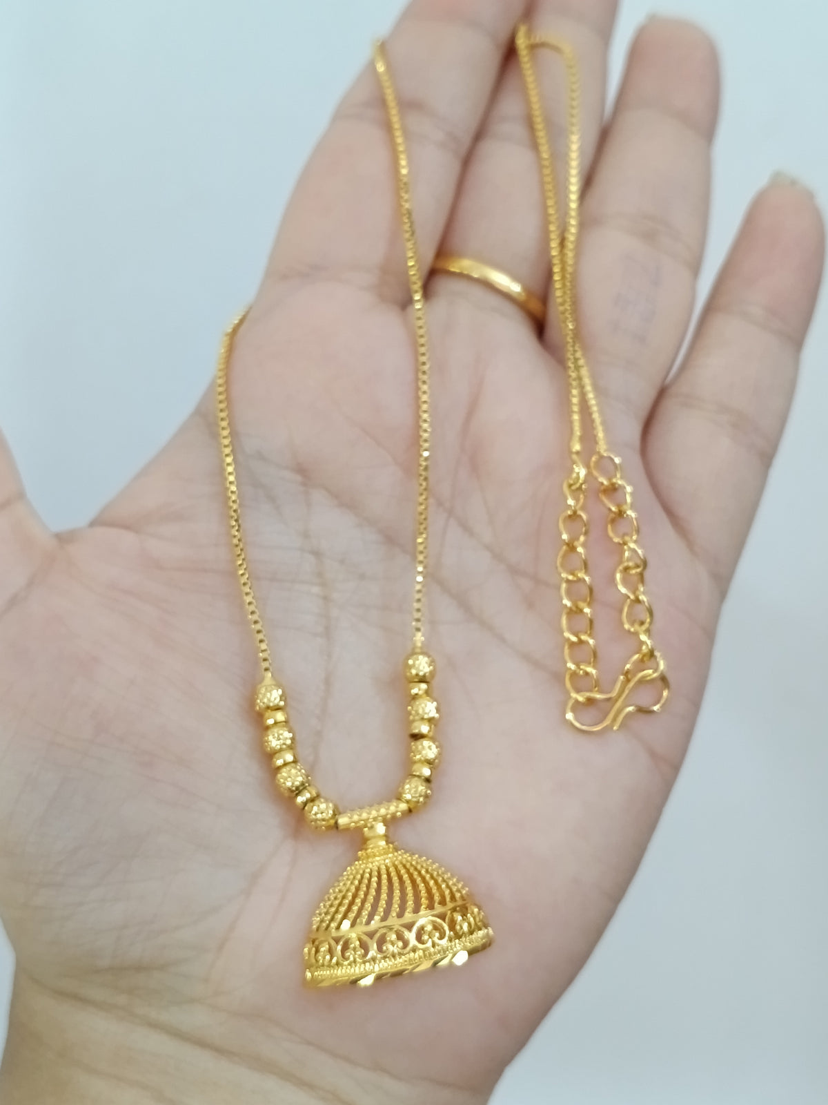 Micro Polish Jhumka Pendant Chain