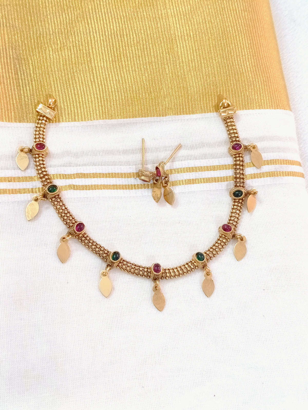 Matte Finish Elakathali Necklace Set V30