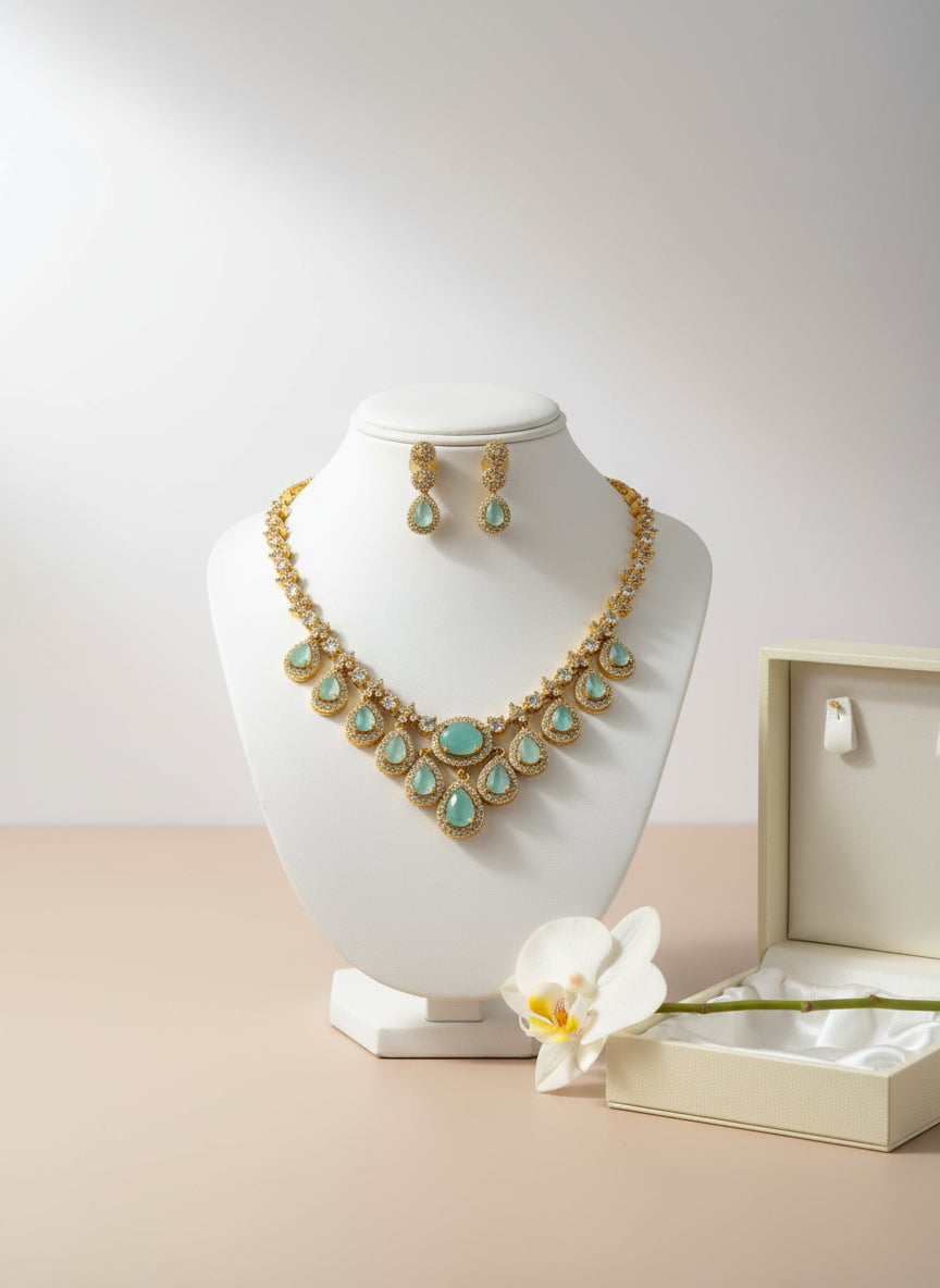 AD Petal Drop Necklace Set