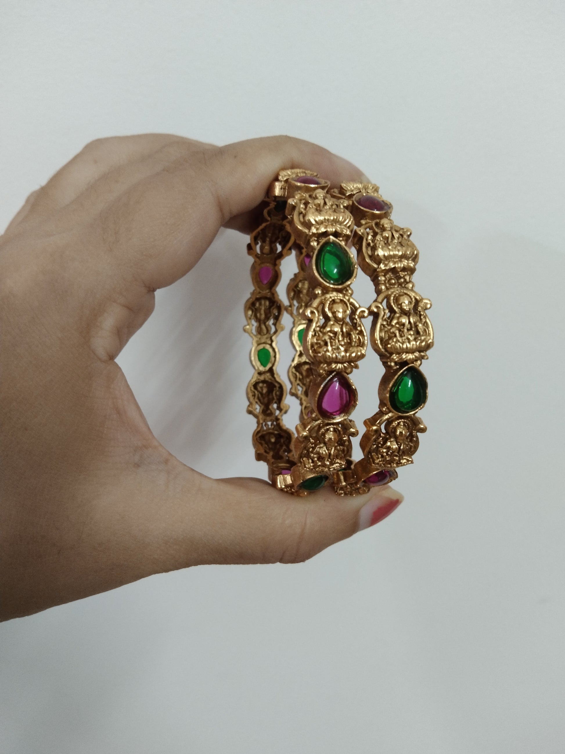 Lakshmi Kemp Stone Bangle set of 2 V3