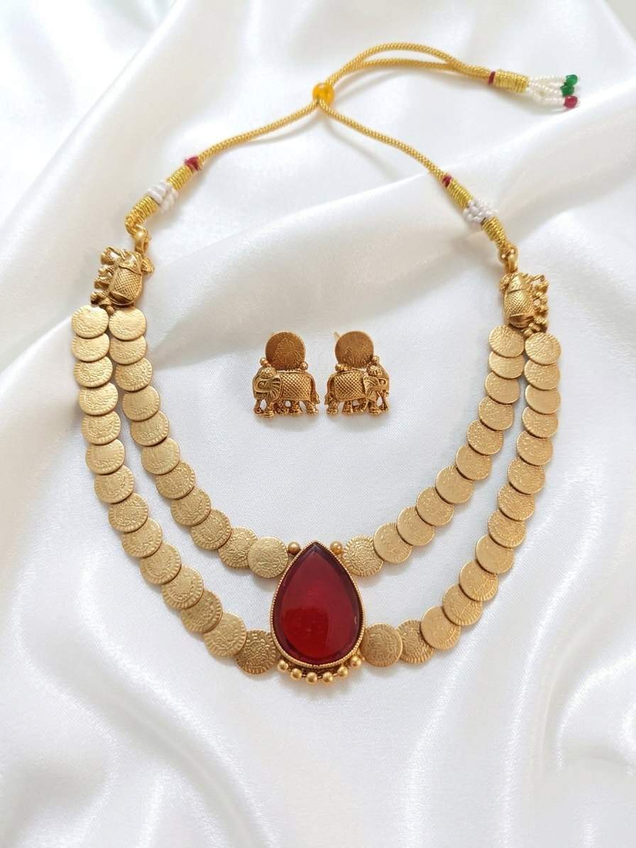 Double Layer Coin Necklace Set