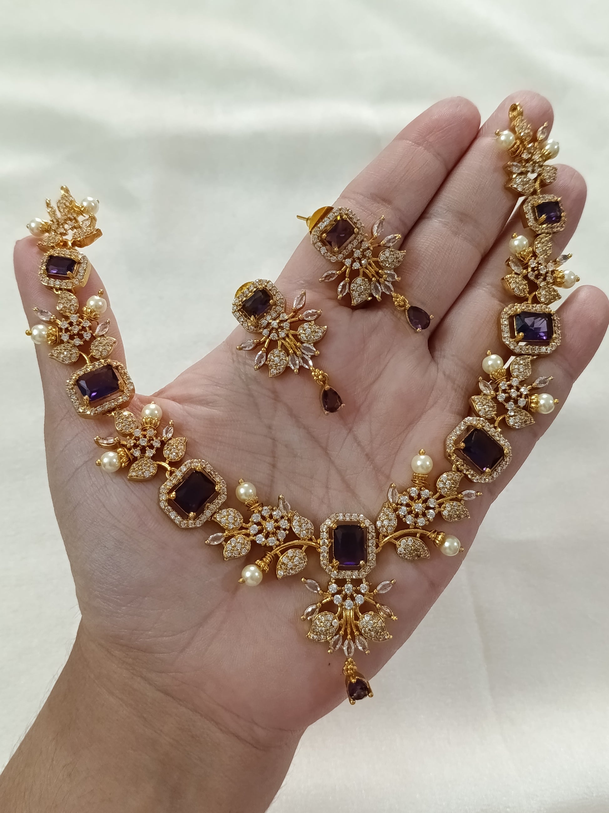 AD Stone Necklace Set V30