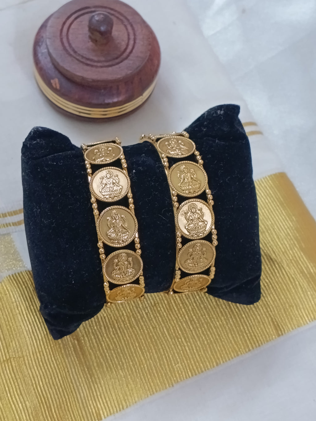 Matte Finish Lakshmi Coin Bangles of 2