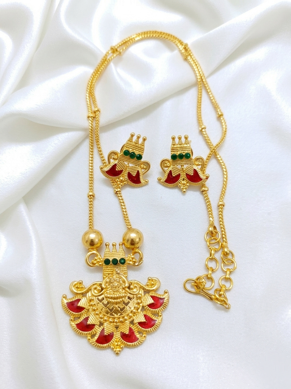 Palakka Lakshmi Pendant Necklace Set V1