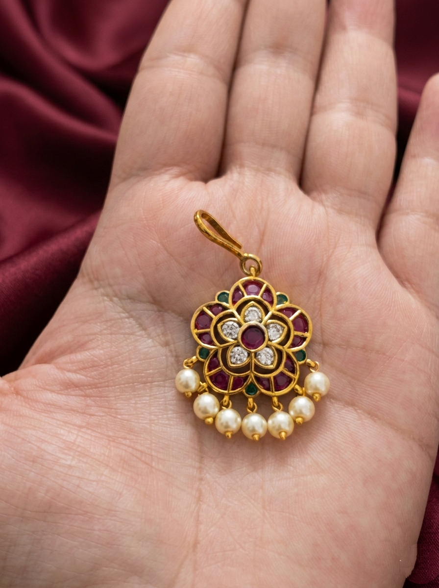 Floral AD Maang Tikka Small V1