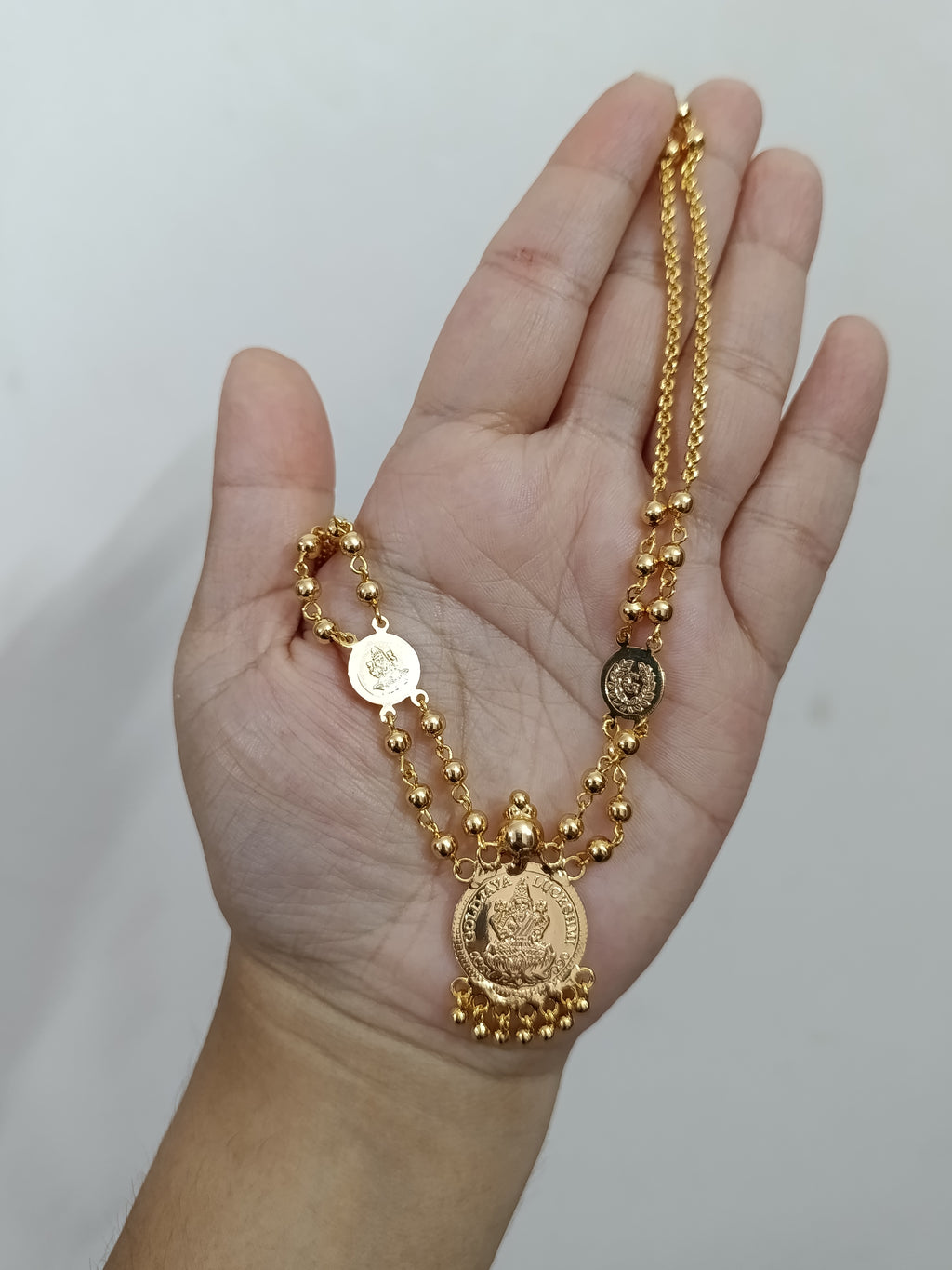 Micro Polish Lakshmi Layer Long Necklace V1