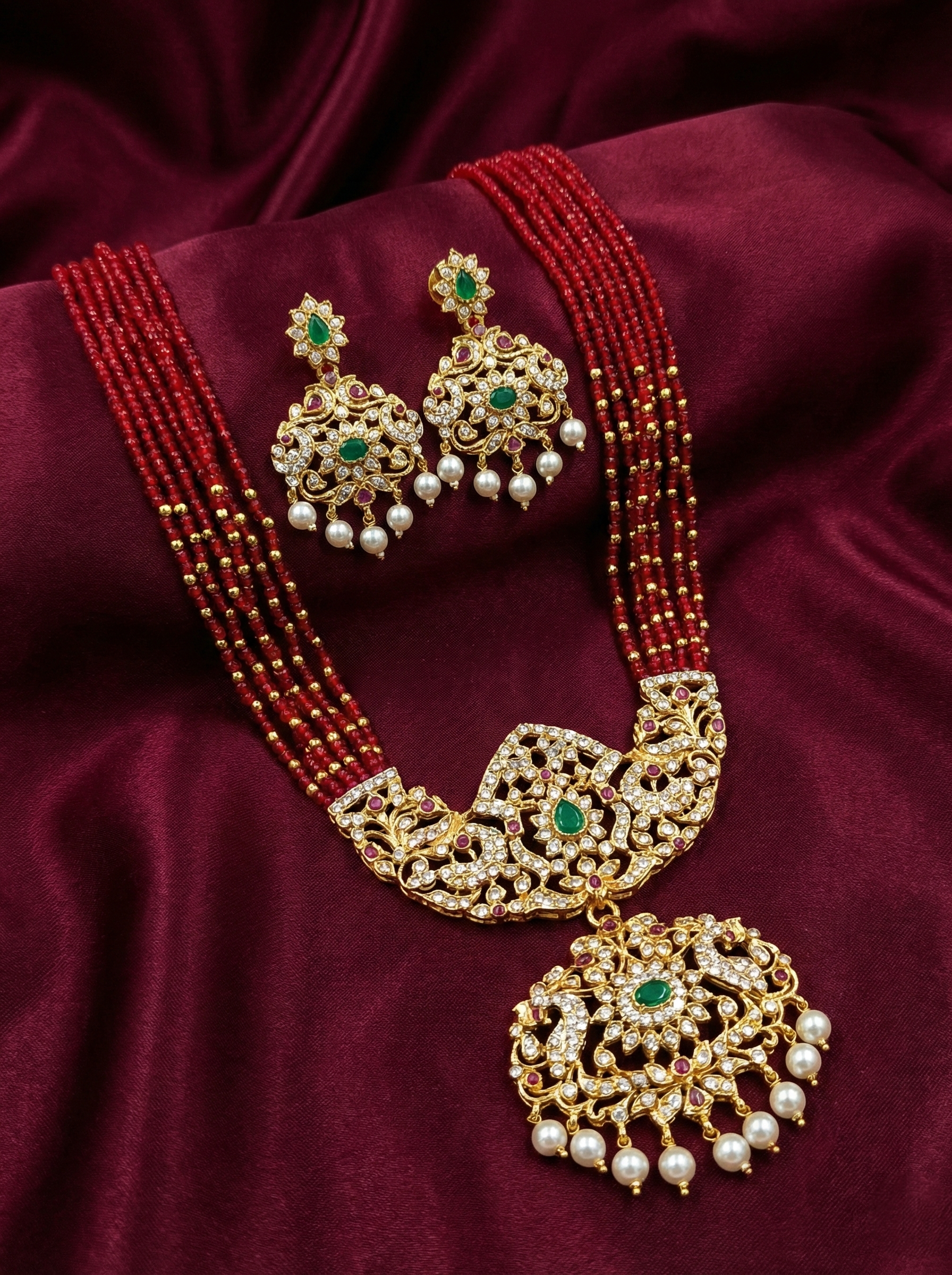 Maharani Bead Long Necklace Set