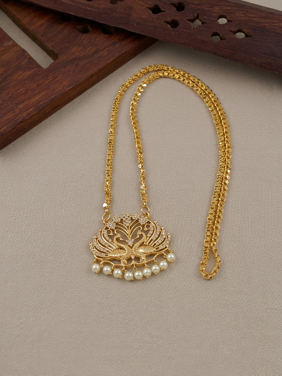 Micro Polish Pendant Long Necklace V175
