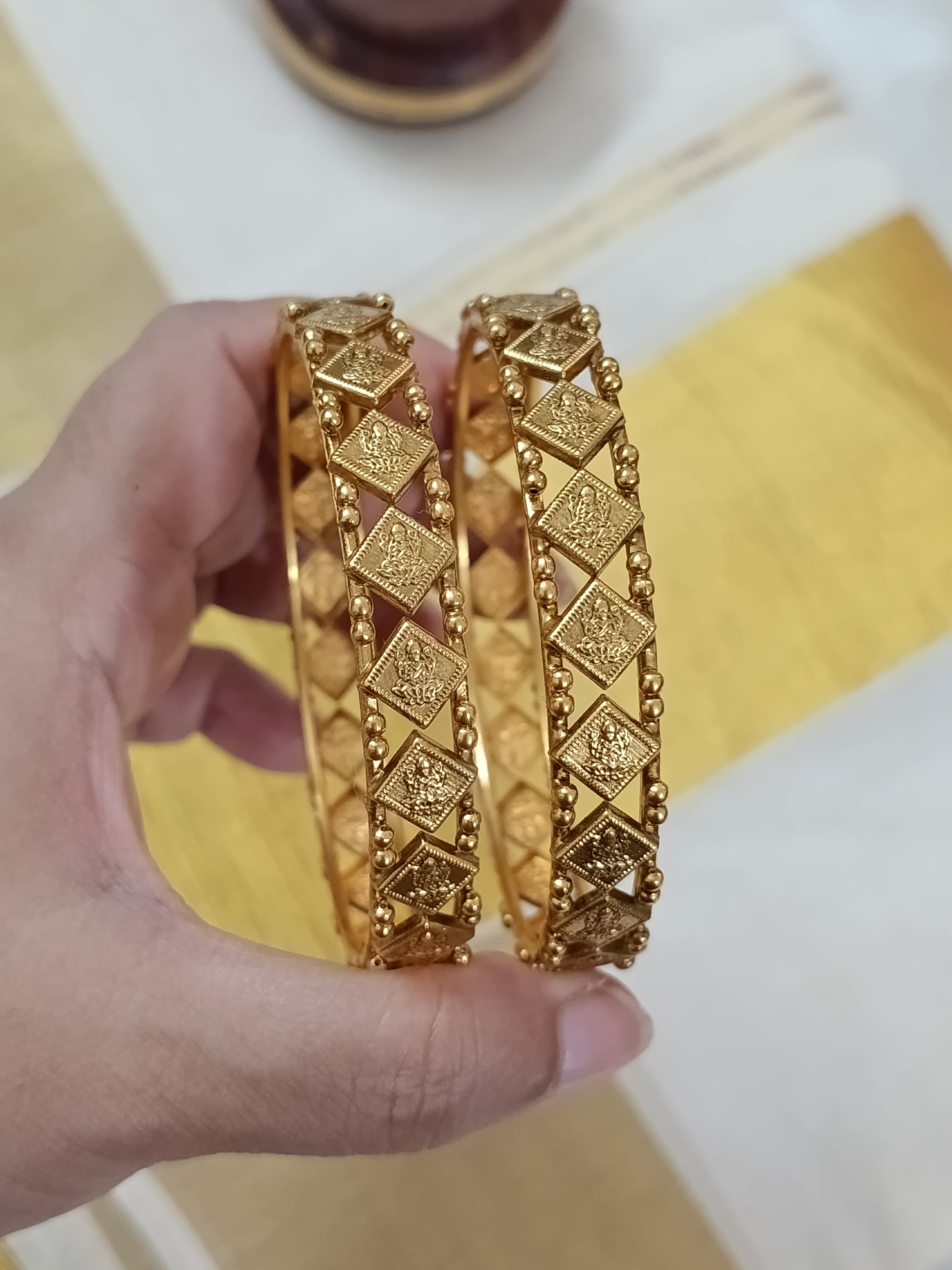 Matte Finish Lakshmi Bangle of 2 V2