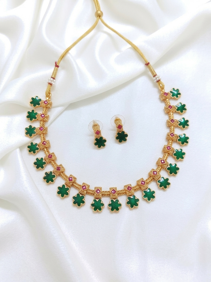 Floral Palakka Necklace Set
