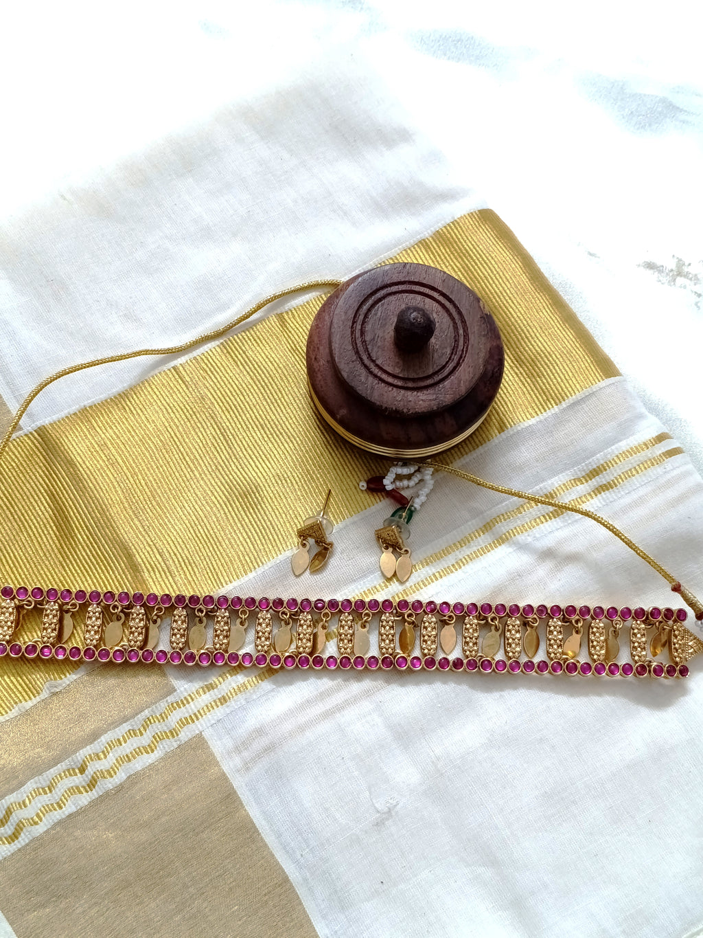 Matte Finish Fusion Elakathali Choker Set V34