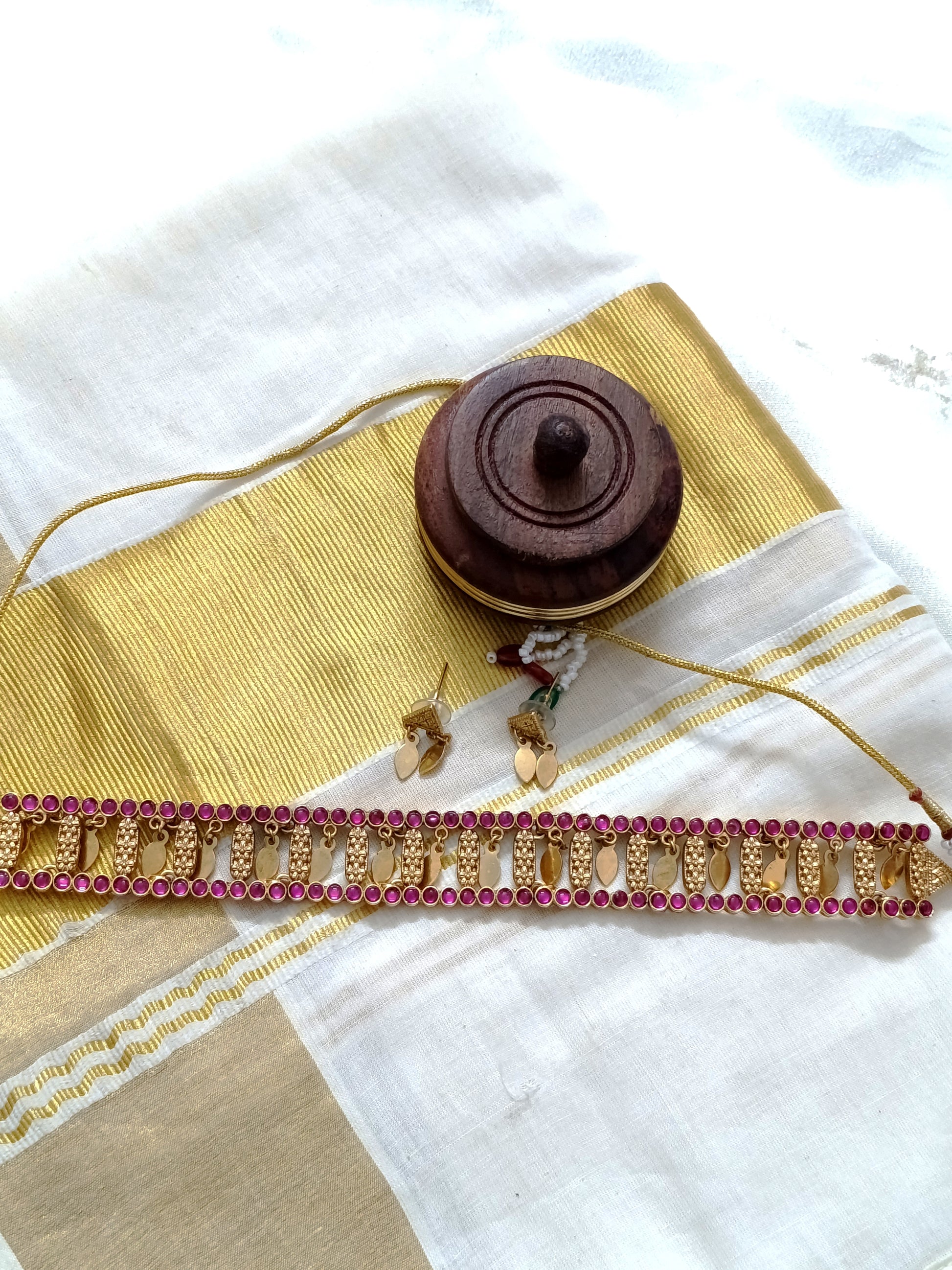 Matte Finish Fusion Elakathali Choker Set V34