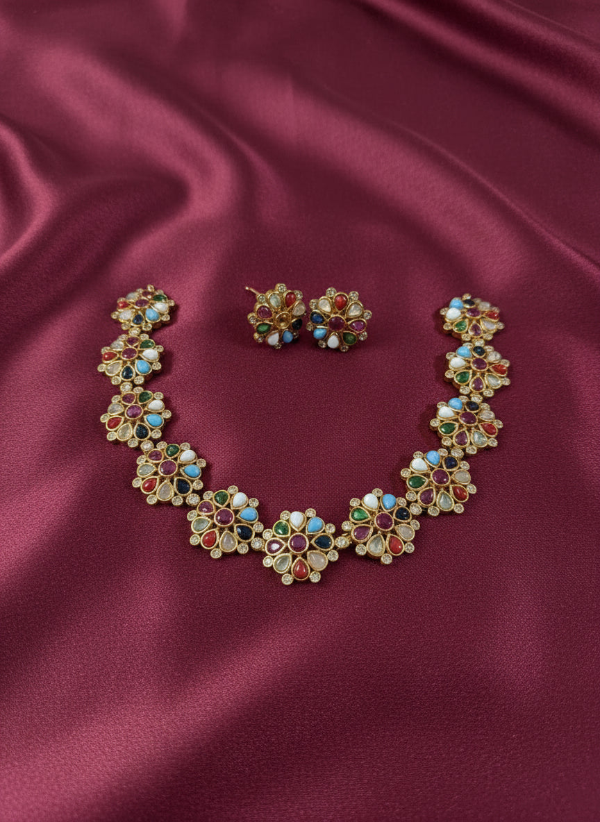 Indrani Navaratna Necklace Set