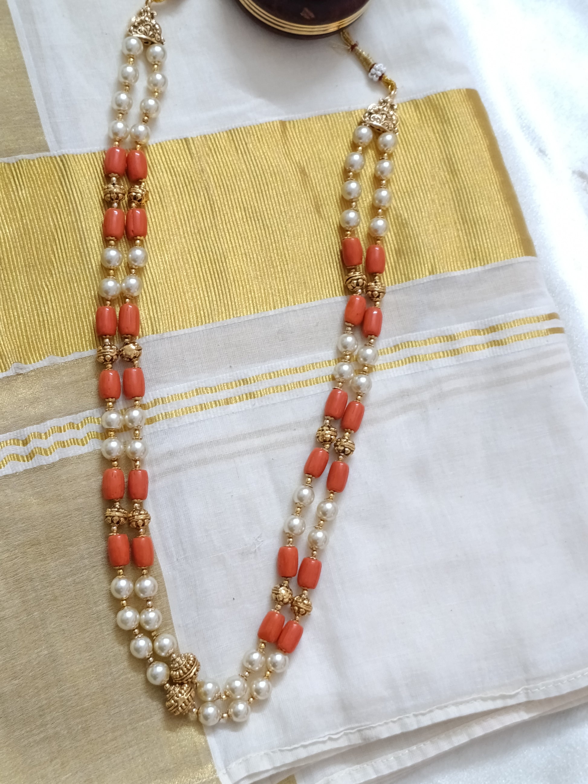 Pearl Two Layer Long Necklace