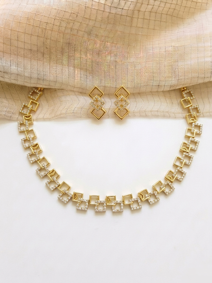 Square AD Necklace Set