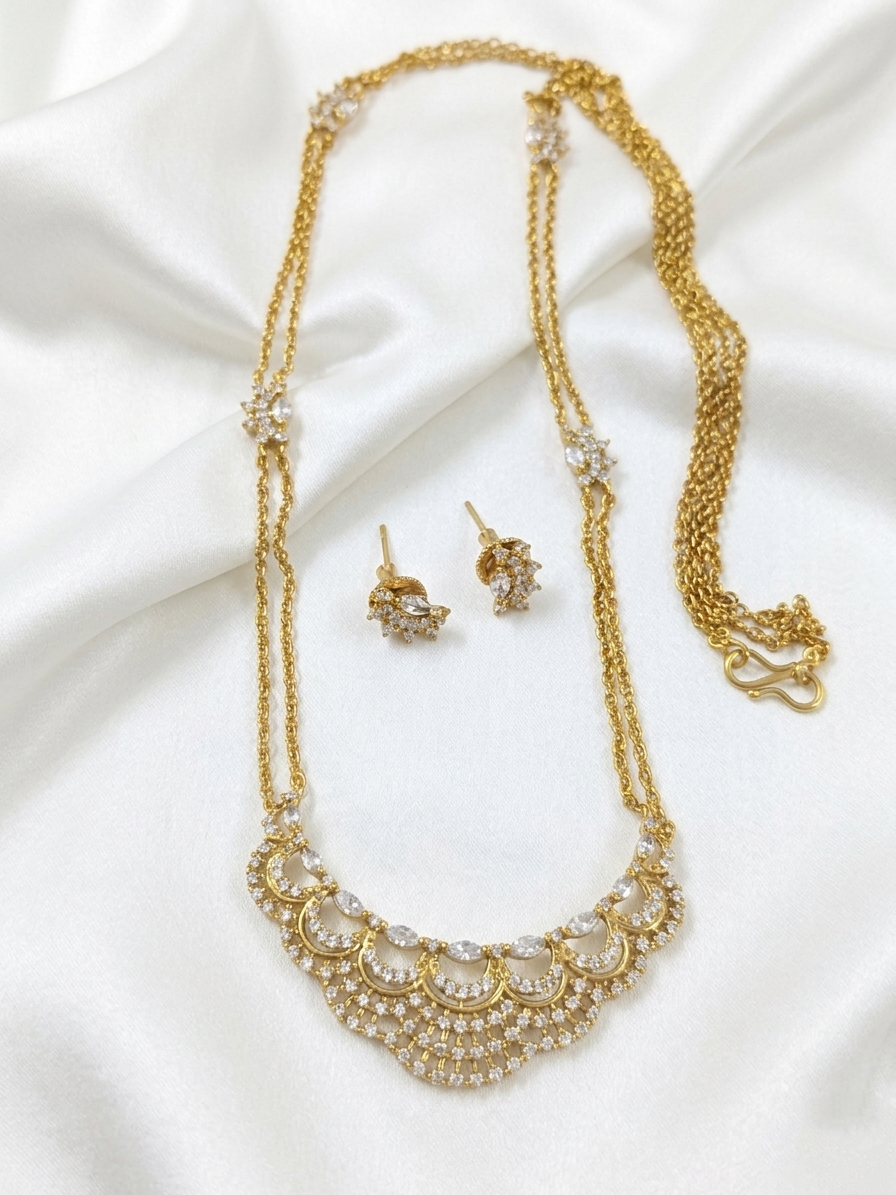 Non Idol AD Pendant Long Necklace Set