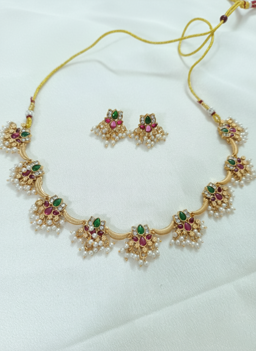 Multi Lotus Halfmoon necklace V1