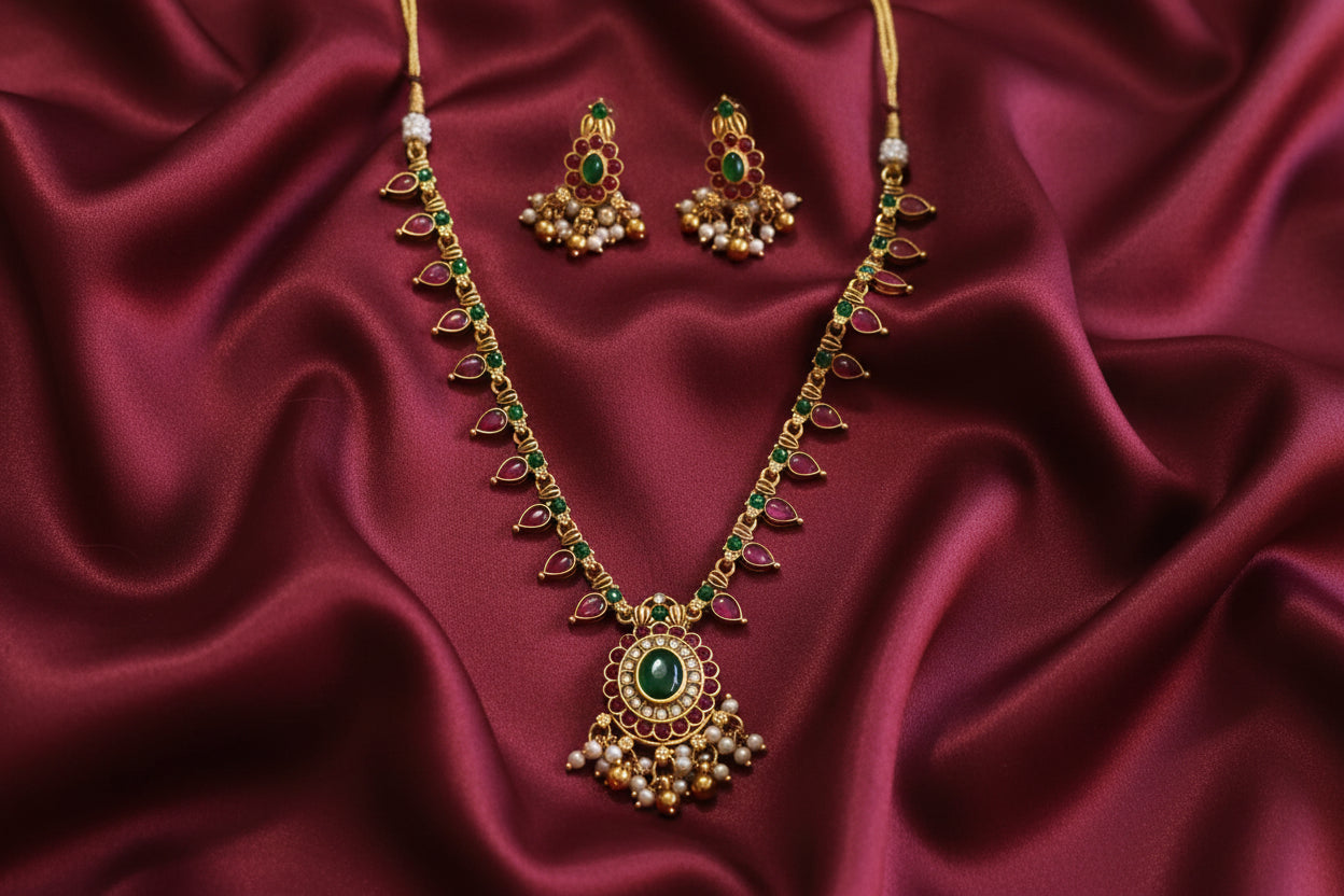 Low Budget Matte Finish Necklace Set V10