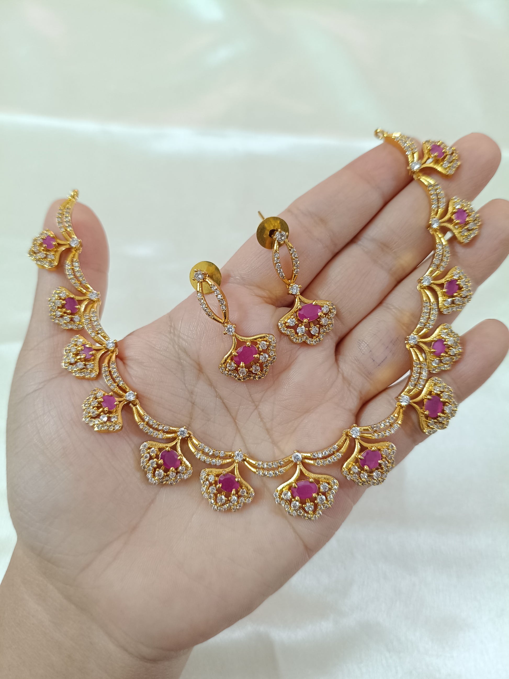 AD Stone Necklace Set V45