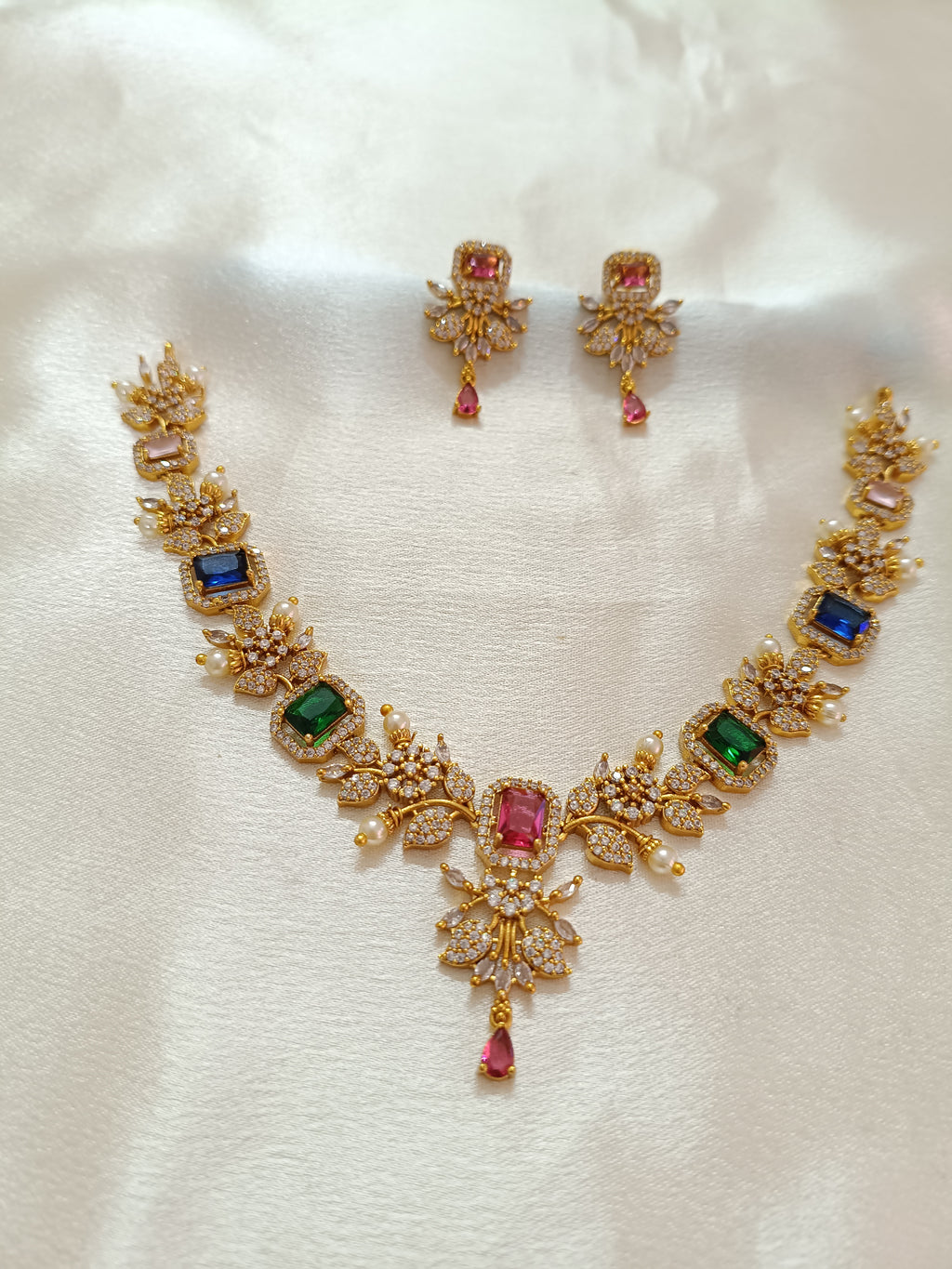 AD Stone Necklace Set V30