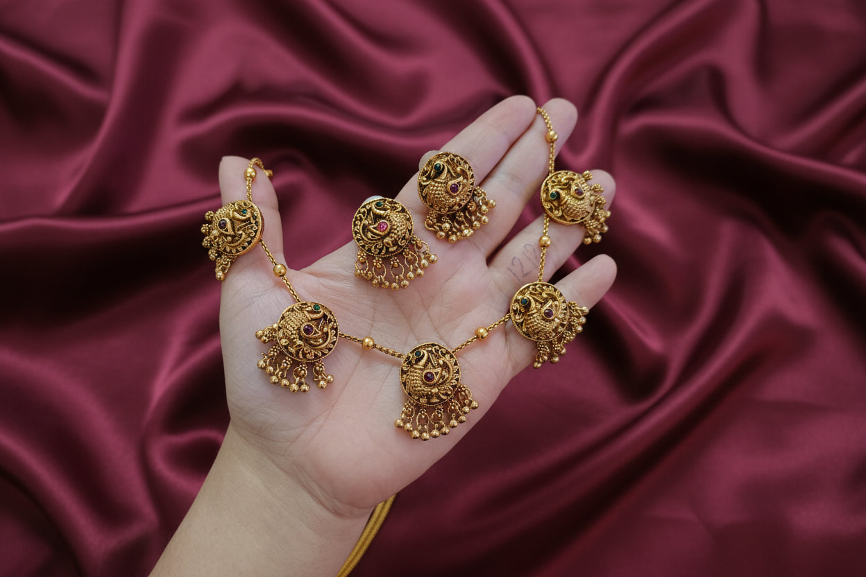 Peacock Motif Necklace Set