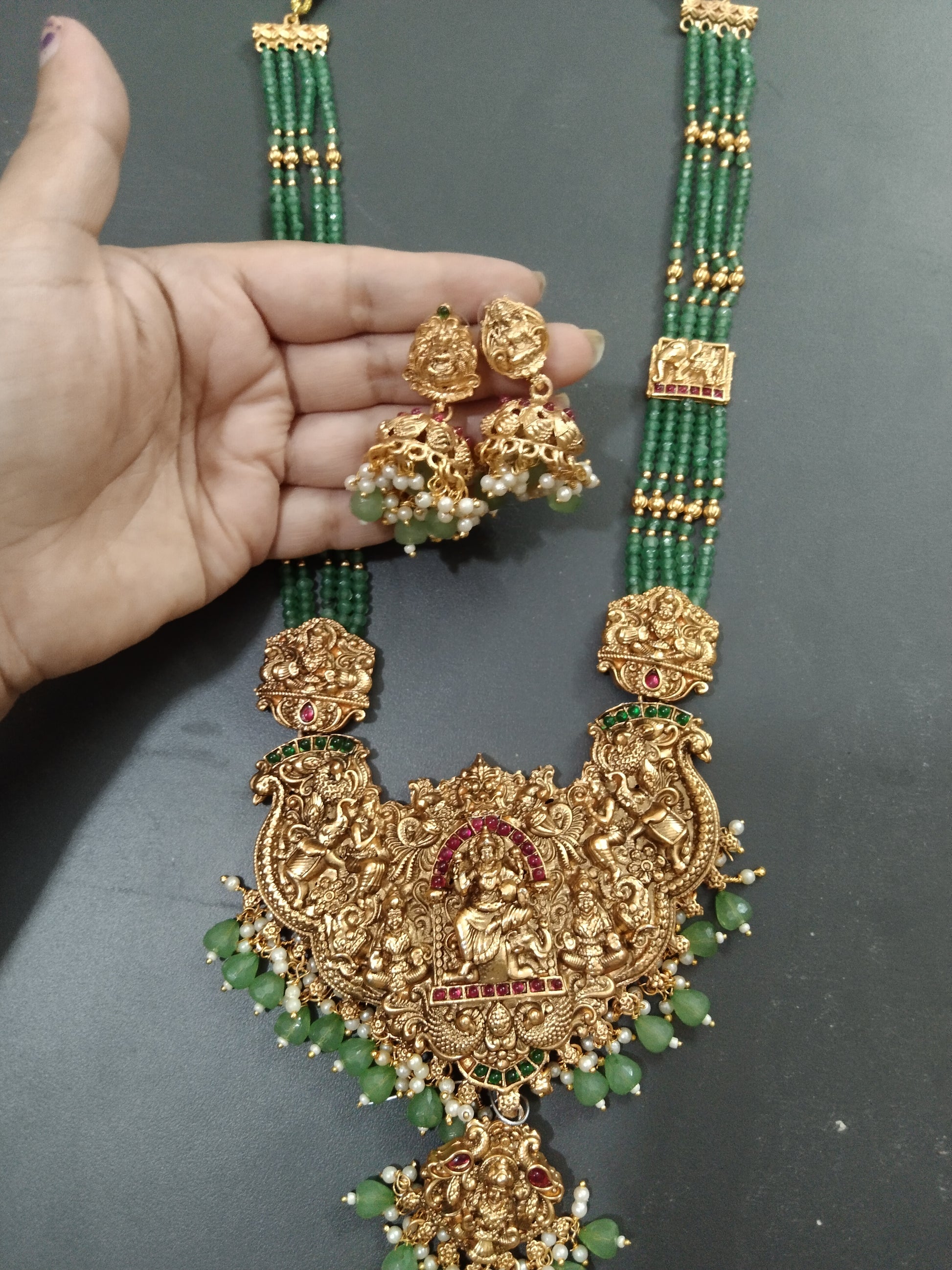 Lakshmi Devi Beads Long Necklace