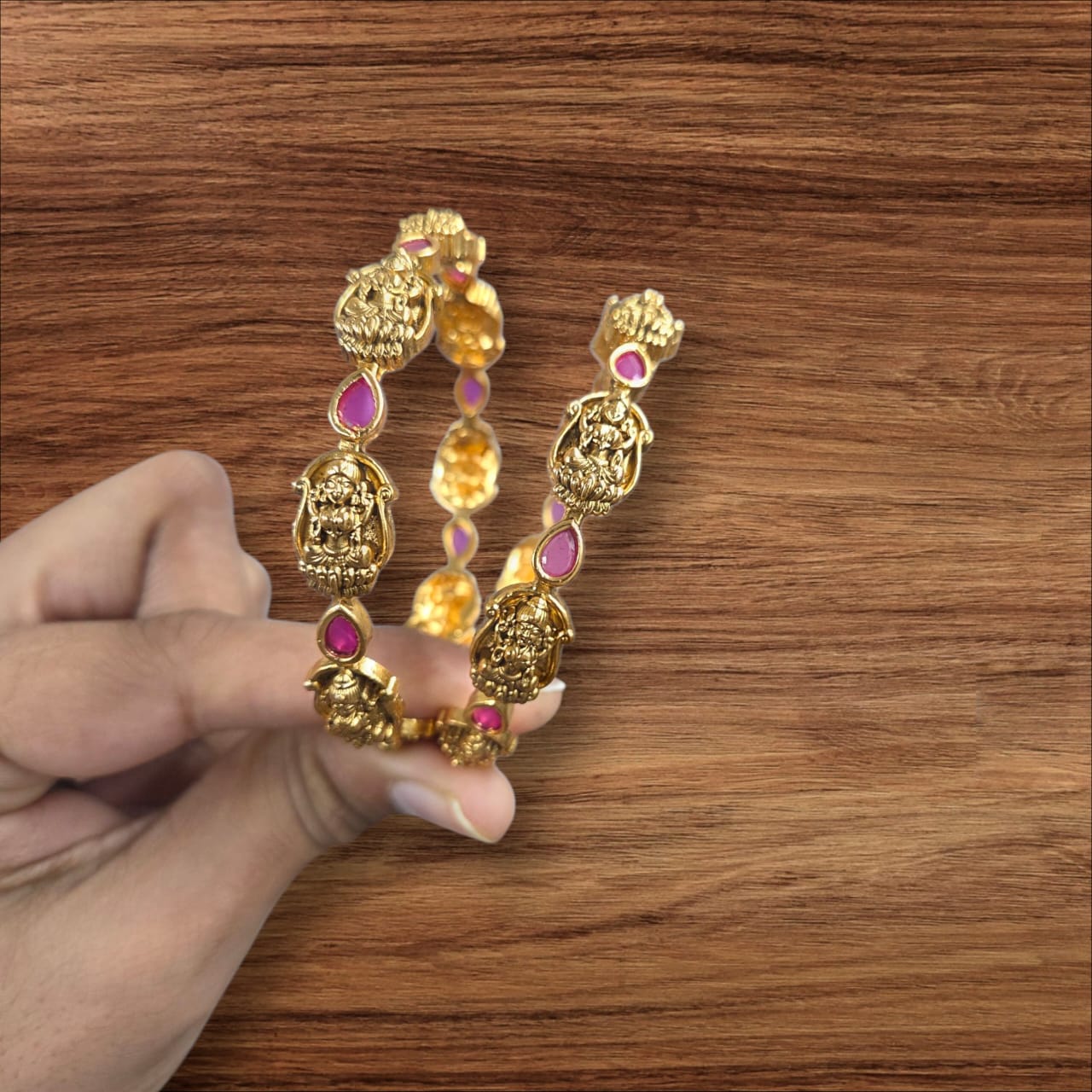 Lakshmi Ruby Nakshi Bangle Set of 2
