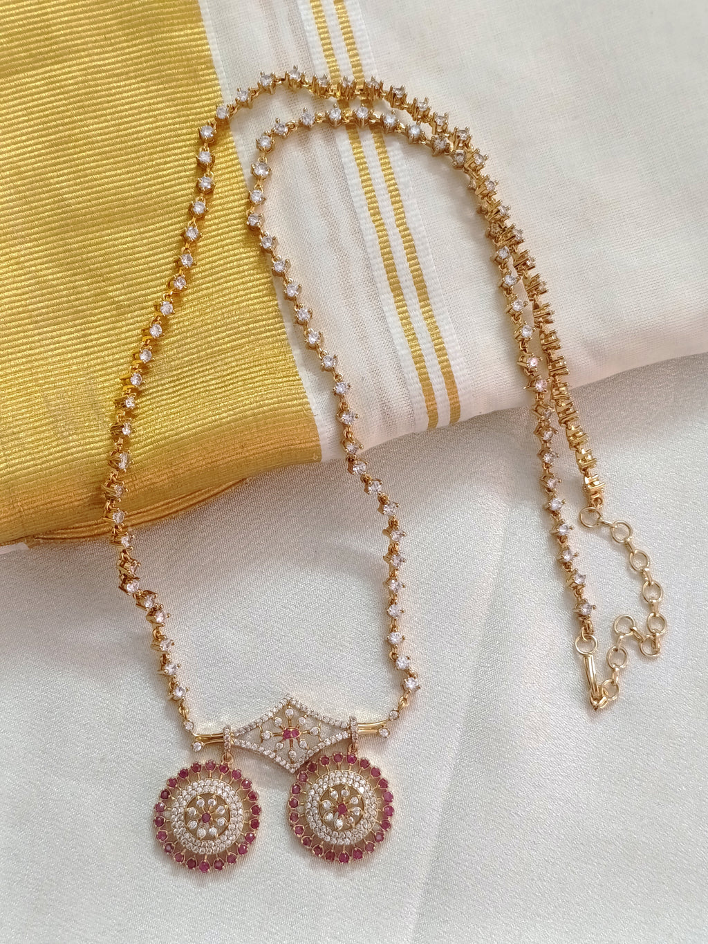 AD Simple Long Necklace Set