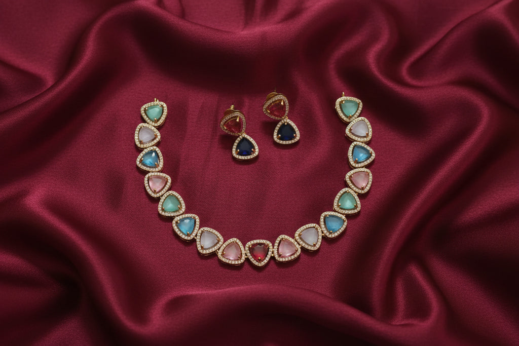Navaratna Necklace Set V4