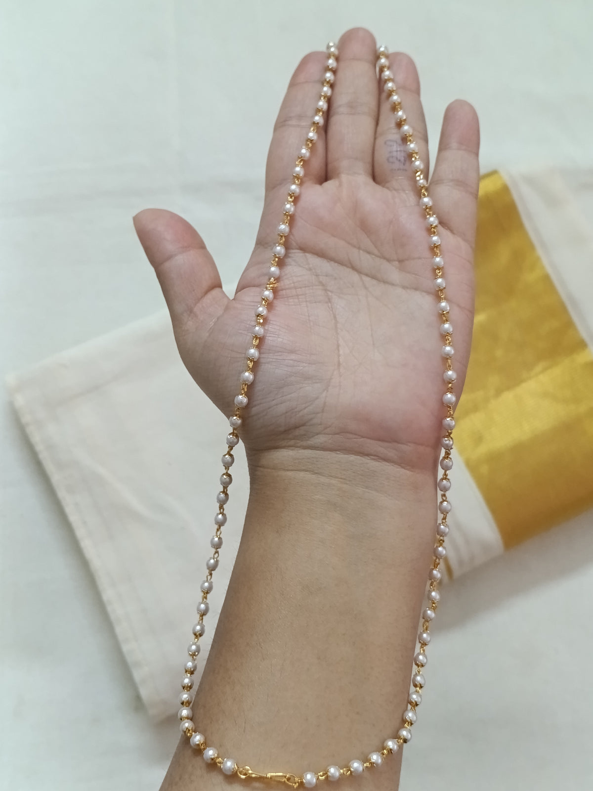 Micro Polish Pearl Long necklace