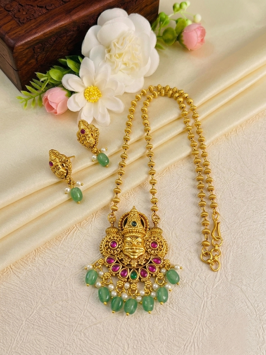 Kathakali Pendant Necklace Set V4