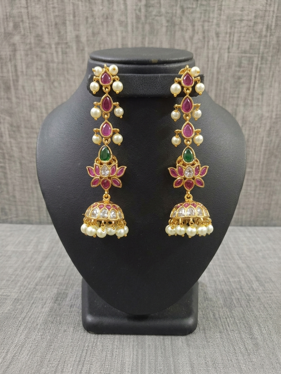 Lotus Mattal Jhumka Earring