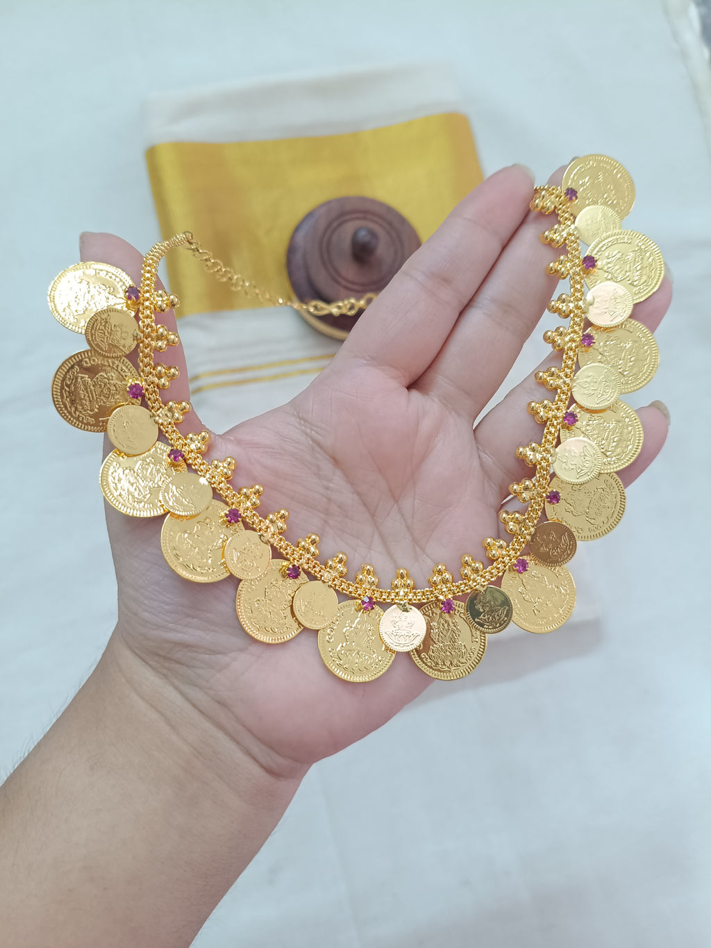 Micro Polish Lakshmi Coin Necklace V5