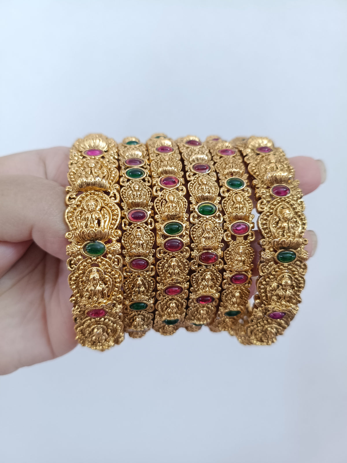 Matte Finish Lakshmi Bangles Of 6 V2