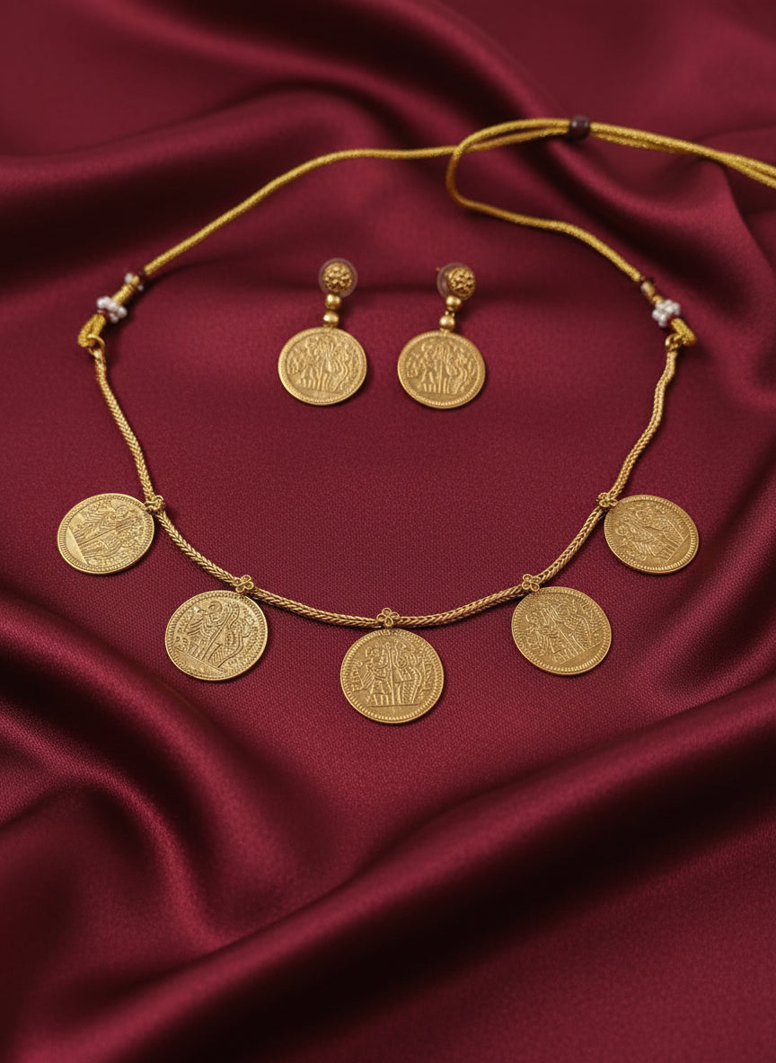 Matte Finish 2 Side Design Necklace Set