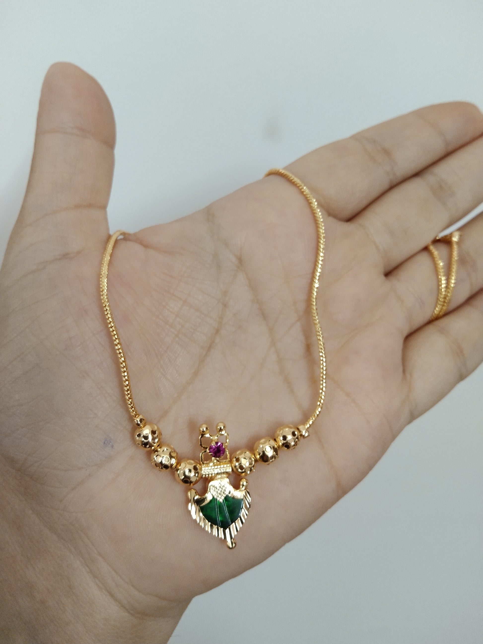 Micro Polish Single Palakka Necklace without Stud