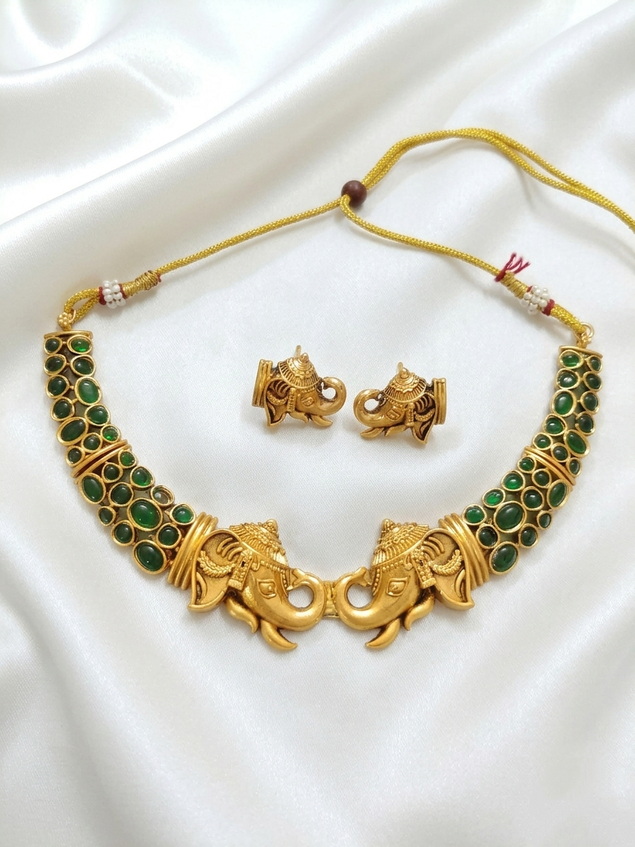 AD Elephant Hasli Necklace Set