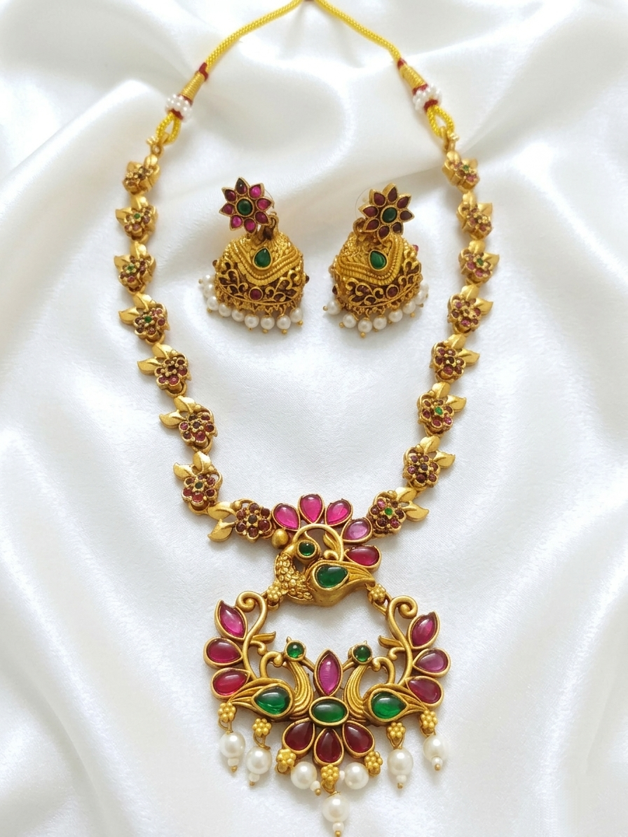 Low Budget Matte Finish Necklace Set V121