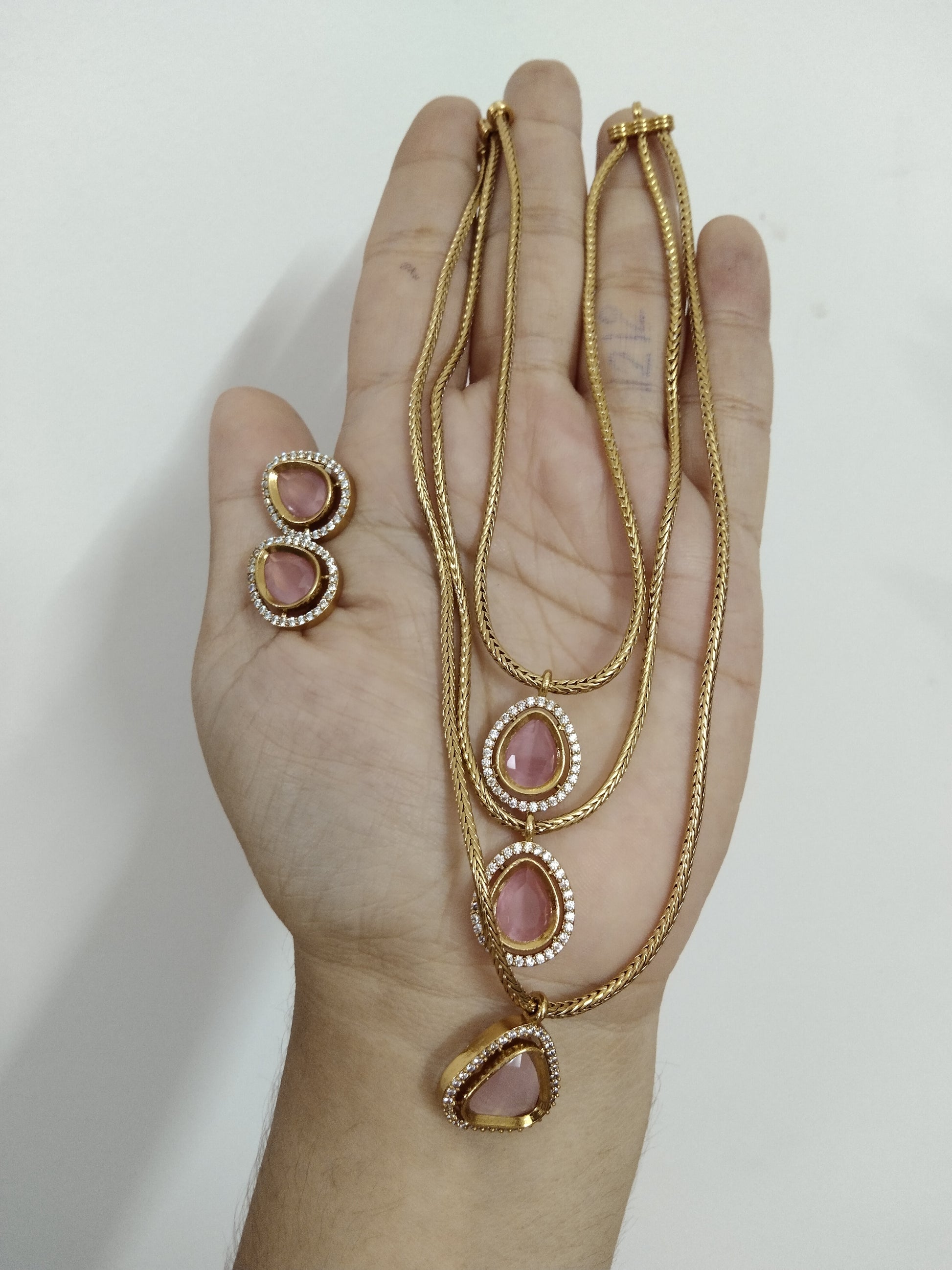3 Layer AD Pendant Necklace Set