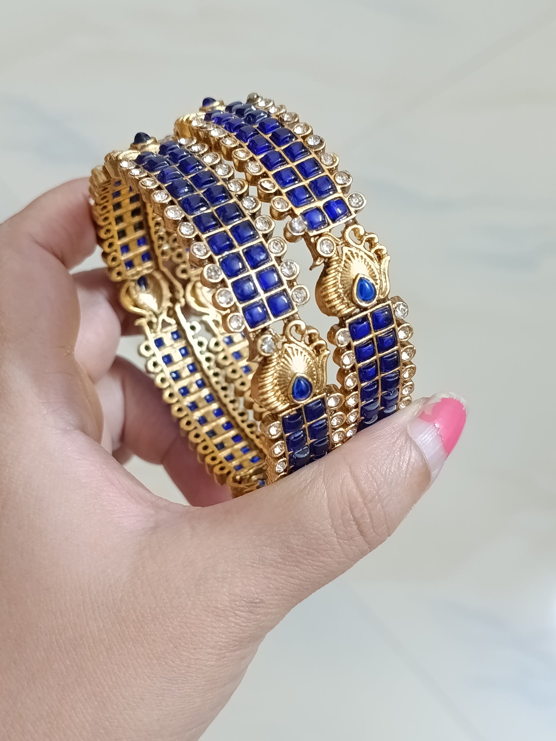 Low Budget Peacock Bangle Set of 2 V2