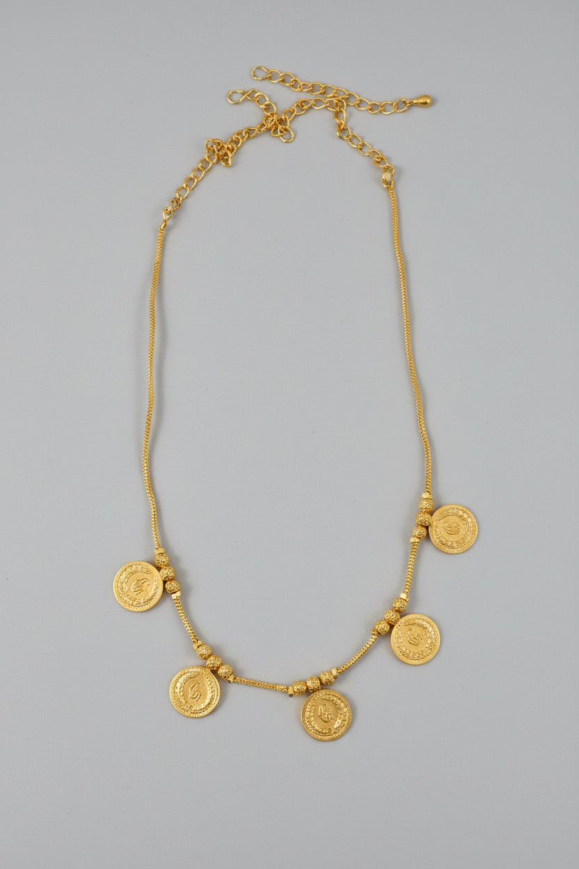 Micro Polish Lakshmi Coin Necklace
